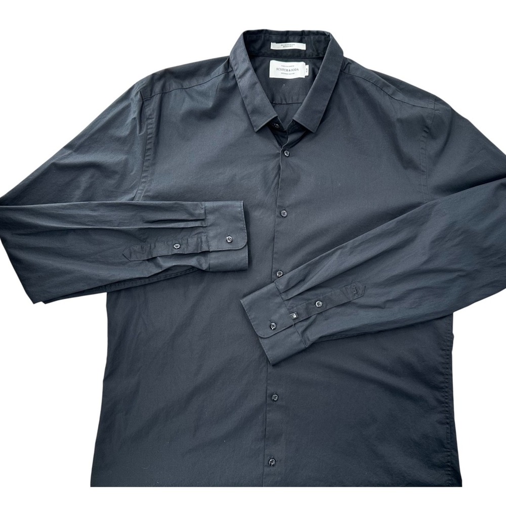 Scotch & Soda Amsterdam Couture Slim Fit Black Button-Up Shirt Men's XXL